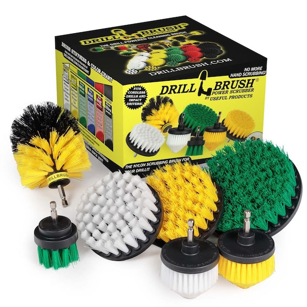 Drill Brush Power Scrubber By Useful Products 5 in W 8 in L Brush, Variety W4C-Y4CO-G52-S-QC-DB - main